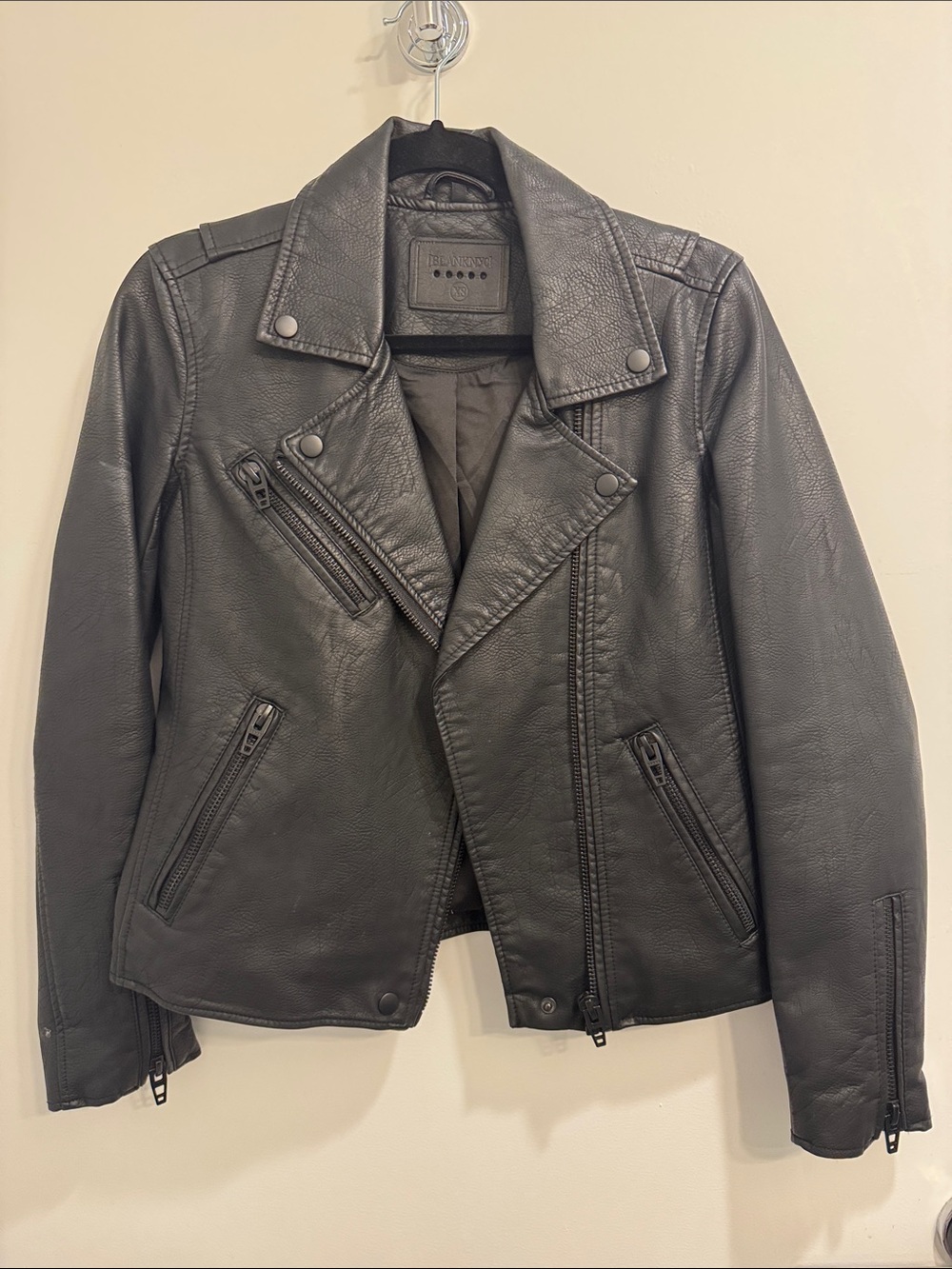 BLANKNYC Classic Black Women's Leather Moto Jacket